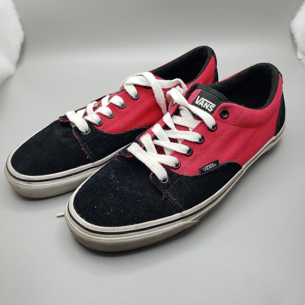 Vans Skater Era Red Black grunge mens 9 shoes low two tone retro